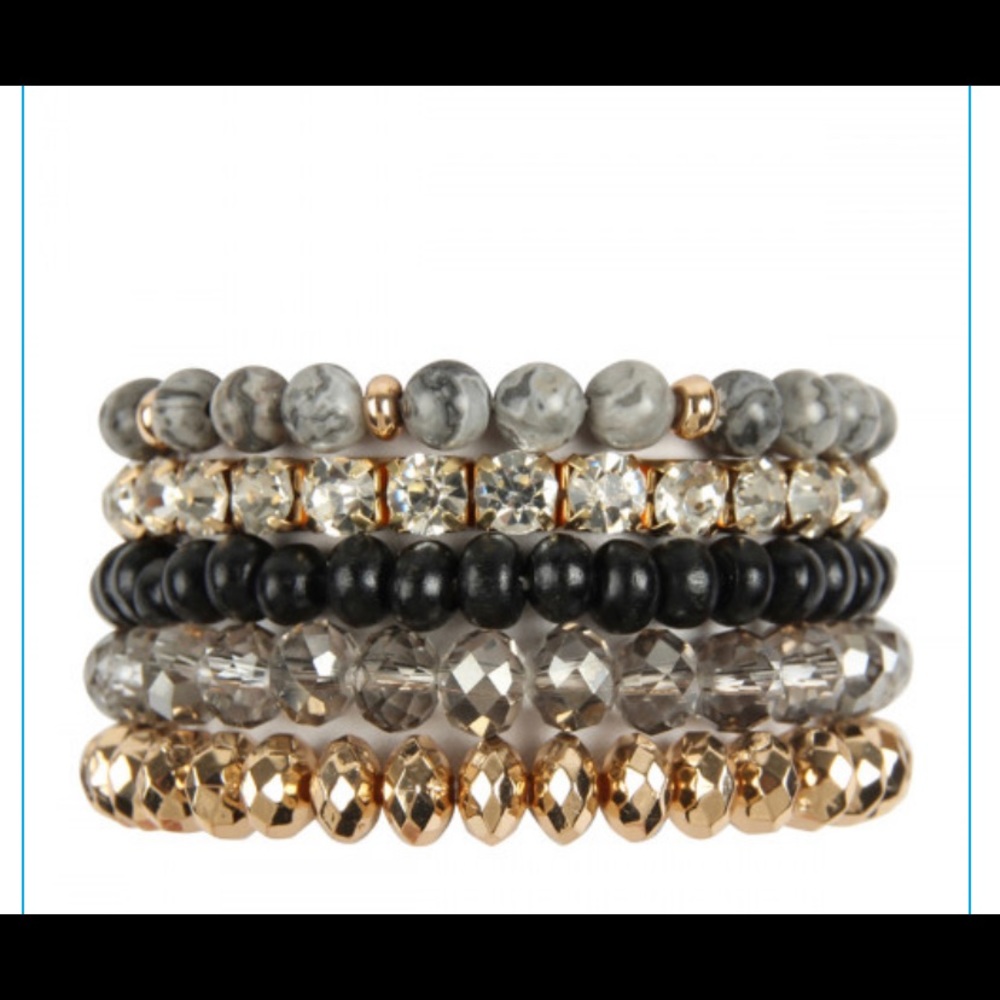 Gold and black bracelet set - Picture 1 of 1
